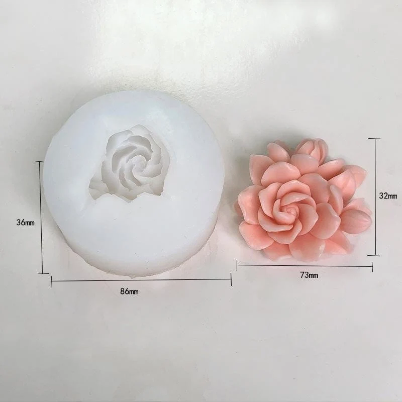 3D Rose Flower Candle Handmade Mould TIS0186