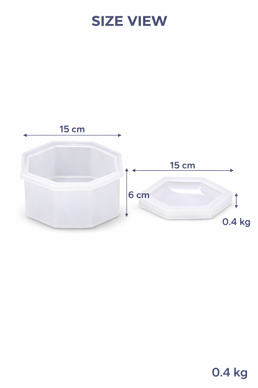 Hexagon Jewellery Box Silicone Resin Mould with Lid