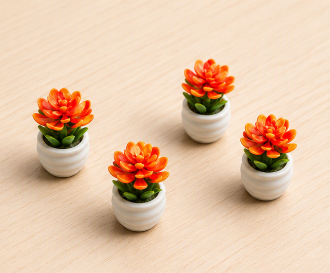 Miniature Orange Flower Set