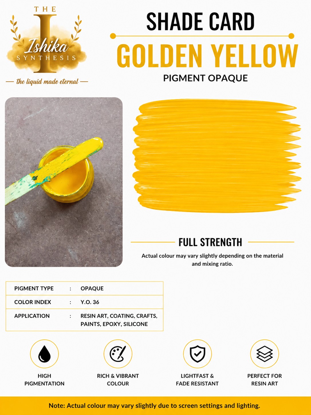 Golden Yellow Opaque Pigment