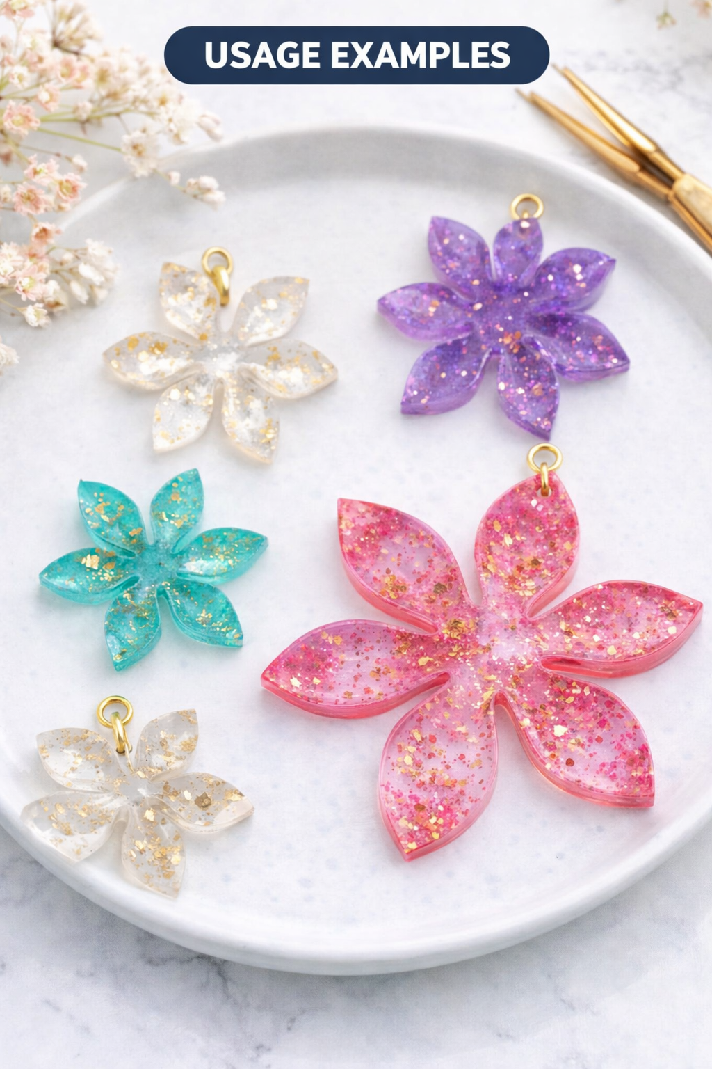 Flower Silicone Resin Mould 4 in 1 for Epoxy Art & DIY Craft