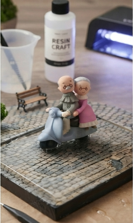 OLD COUPLE ON SCOOTER