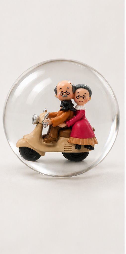 OLD COUPLE ON SCOOTER