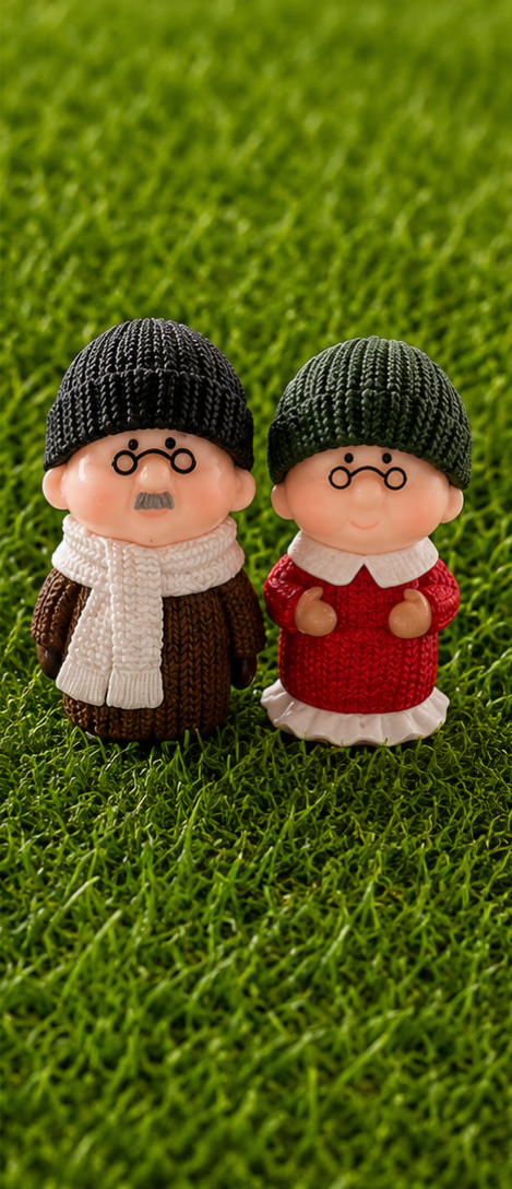 OLD COUPLE IN WINTER OUTFIT