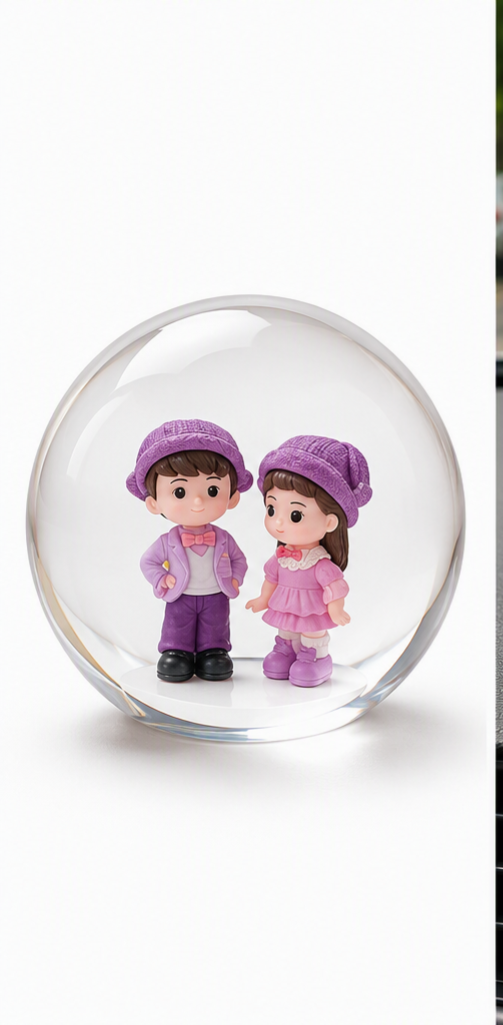 MINIATURE COUPLE IN WINTER DRESS