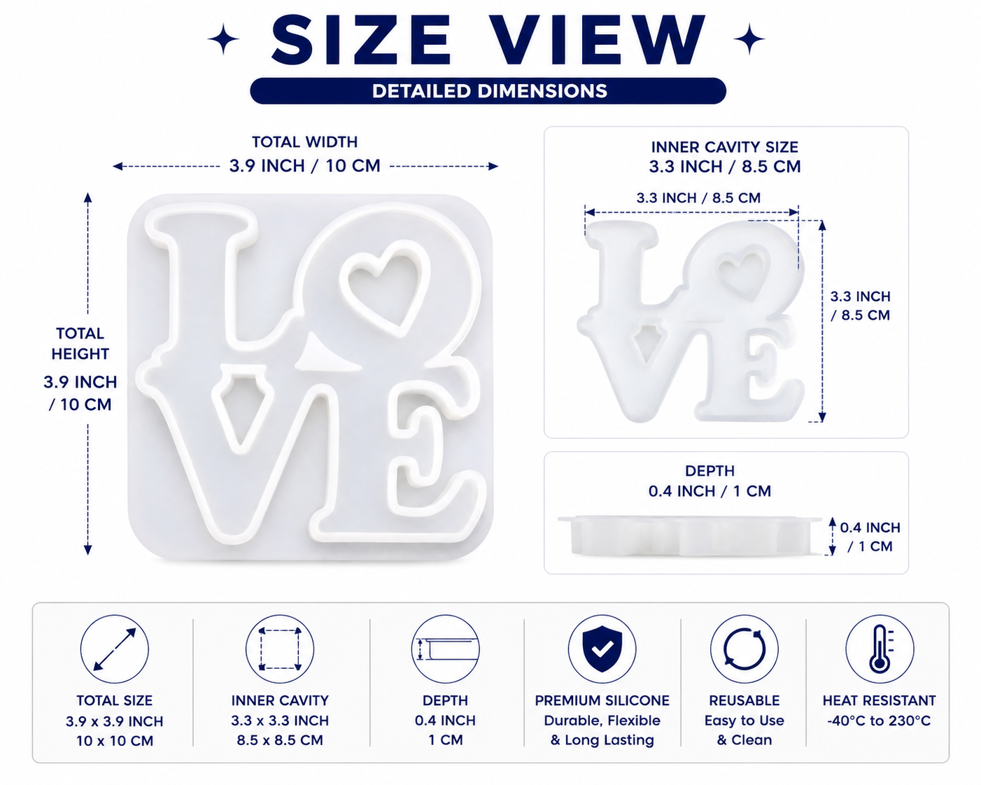 LOVE Silicone Resin Mould