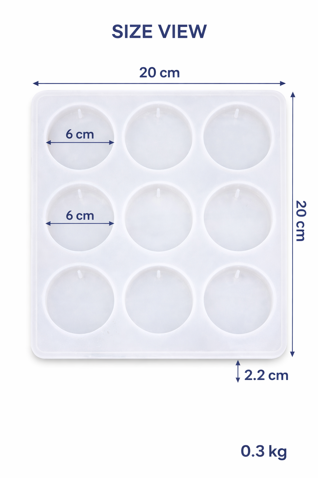 9 Cavity Round Coaster Silicone Resin Mould for DIY Epoxy Art