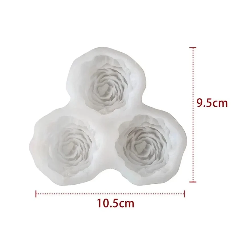 3 Cavity 3D Peony Handmade Mould